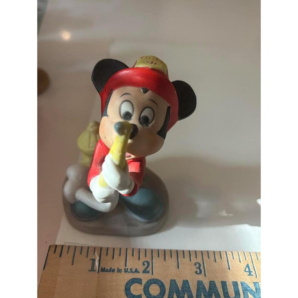 Vintage Disney Mickey Mouse Charming Decorative Figurine Ceramic Fire Chief